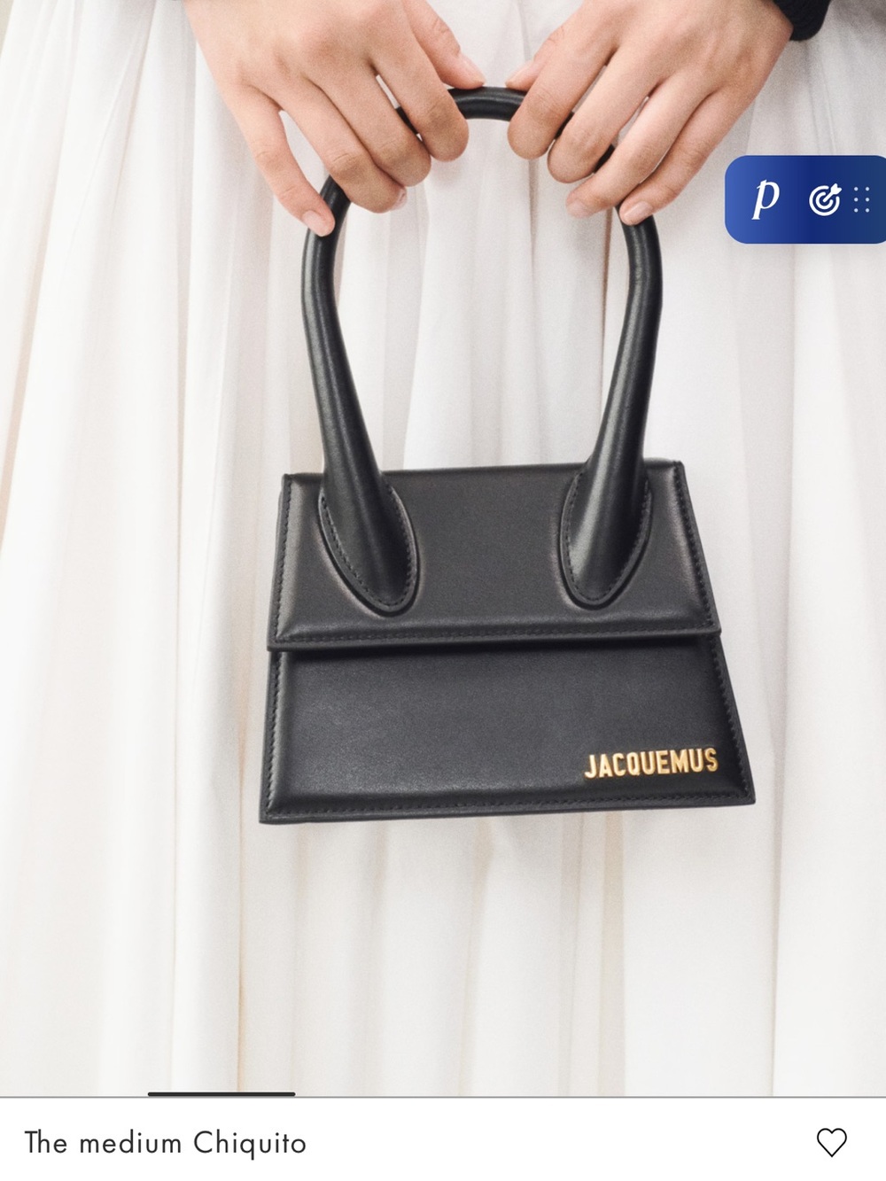 Jacquemus Le Chiquito Moyen (medium) black Leather Bag w Gold Logo - Picture 9 of 9